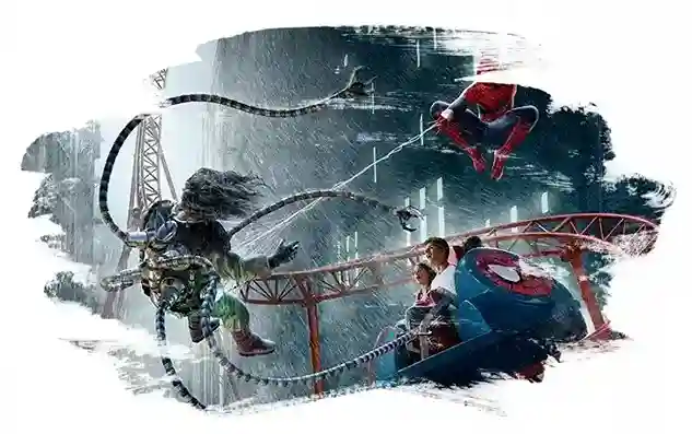 Spider-Man Doc Ock's Revenge ride at IMG Worlds of Adventure Dubai, a thrilling attraction in Marvel Zone