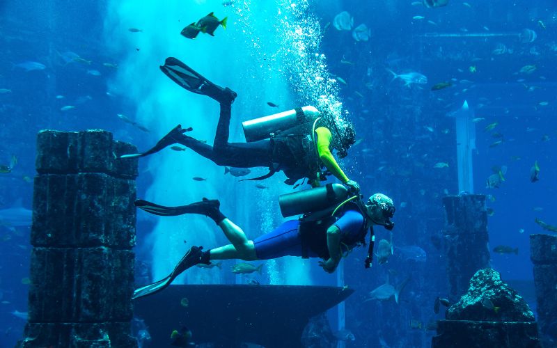 Lost chambers - Large aquarium in Hotel Atlantis in Dubai