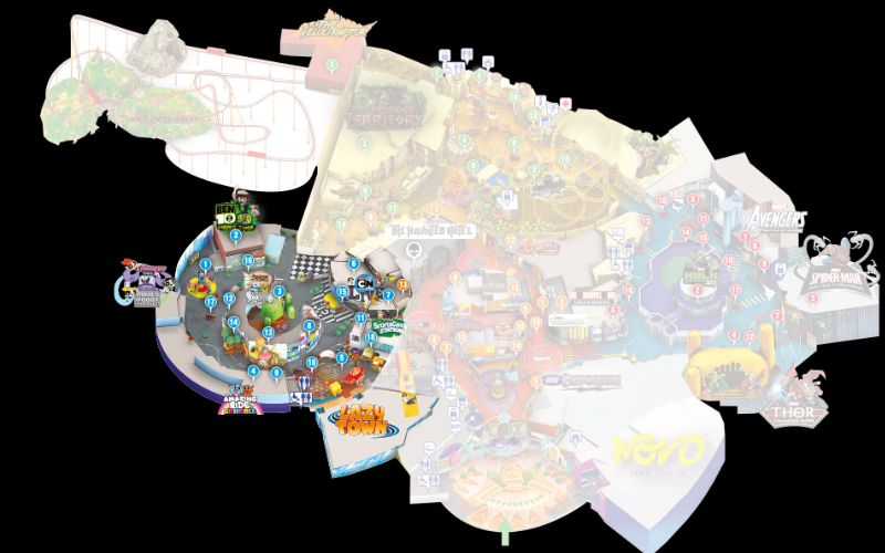 Map of Cartoon Network at IMG World Dubai