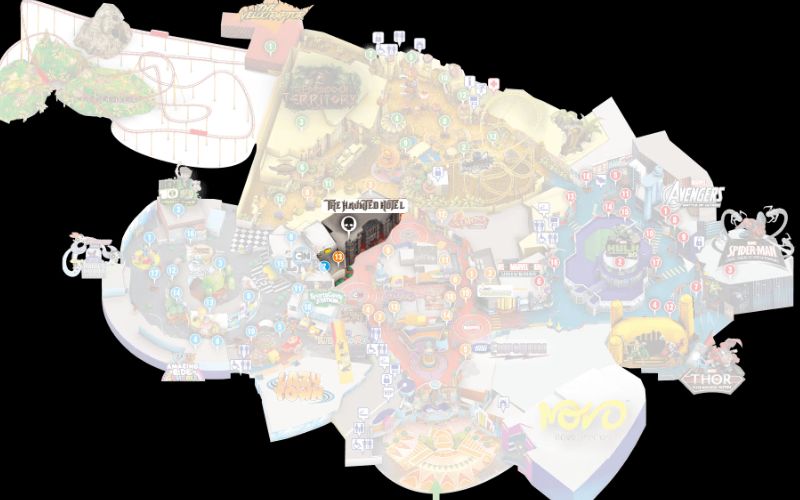 Map of The Haunted Town at IMG Worlds of Adventure Dubai