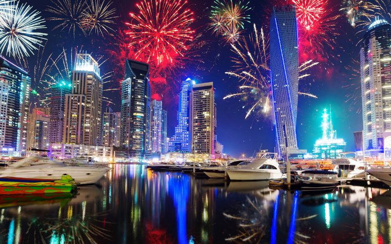 Diwali fireworks in Dubai, UAE