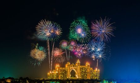 New years Eve fireworks near Atlantis hotel in Dubai