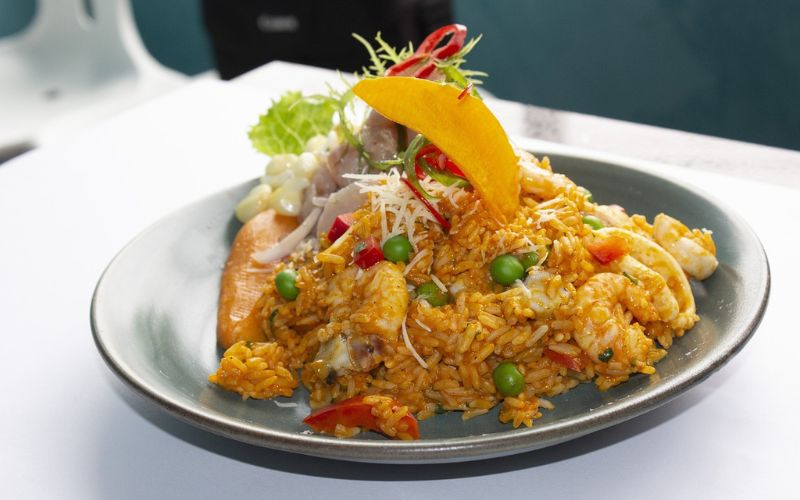 Rice with seafood in Dubai